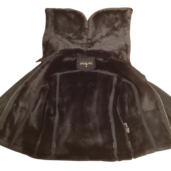 Vintage Baby Phat Black Suede Bomber Jacket Size- Small Y2K 2000 Faux Fur Lined - Picture 7 of 16